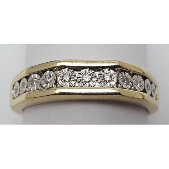 Unique 10K Karat Solid Two Tone Multi Color Gold Designer Diamond Mens Ring - Picture 10 of 15